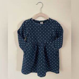 Oshkosh B’gosh 24 month girls denim long sleeve polka dot dress with pockets